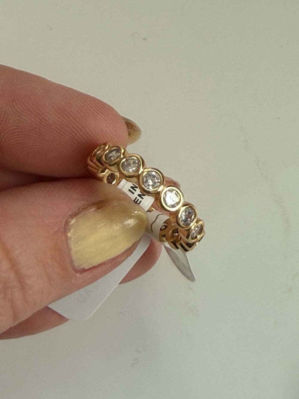 Anthropologie Gold Crystal Bezel Ring - Women Jewelry